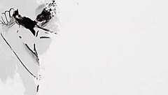 i get so turned on by black model's outdoor strip after posing