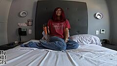 condom slipped off during raw fuck but don't cum inside girlfriend's tight pussy please