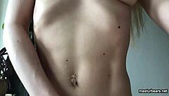 natalya shoves hand in shaved pussy while filming close up homemade tease