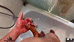 my friend's sister jerks and sucks me off in shower till i cum on her face