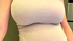 check stepmom's elastic ass bounce and milky tits spill out!