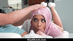 pervy dude finally fucks his shy hijab friend's tight pussy 😈