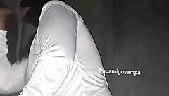 Wife sucks hubby then takes black cock in swingers gloryholes