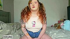 kinkylilqt sniffs panties then fingers juicy pussy up close