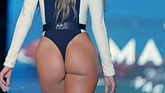check out this model's huge bikini ass shaking