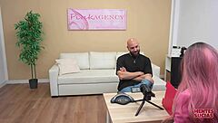 Pink Agency Model Faces Boss's Monster Cock in Final Office Test