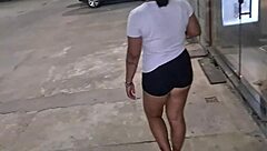 trainer sniffs my sweaty no panties pussy at gym then bathroom creampie fillup