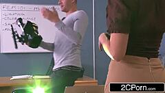 busty professor teaches student porn by riding his monster cock in class?