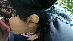 Chubby Indian milf slave sucks cumshot facial on fat cunt!