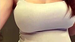 check stepmom's elastic ass bounce and milky tits spill out!