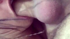 Busty latina sucks thick cock while tits bounce