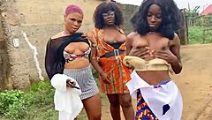 Real ebony babes' homemade lesbian lick of black pussy—how sloppy can it get?