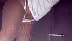 Wife sucks hubby then takes black cock in swingers gloryholes