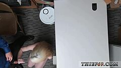 petite teen thief caught by old cop gets hardcore fucked in uniform