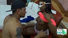 imagine a wild night fucking this masked brazilian milf's big ass with ebony monster cock