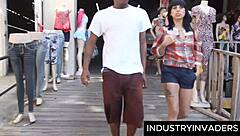 she met a huge black cock lover at the mall for outdoor fun