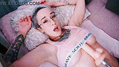 damn this fuckmachine tittyfucks her tattooed teen tits so good