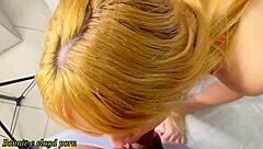 damn she sucked my cock sloppy then bent over for deep doggystyle in her tight shaved teen pussy