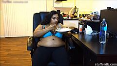 Does Desi Rose's chubby Indian belly ache for a massive creamy pie filling?