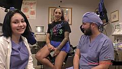 Stefania Mafra in Orgasm Research Inc hospital nurse latex gloves toys vibrator screaming orgasms close-up