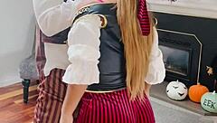 Halloween Latina Teases in Costume for Steamy Sex