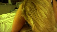 Kat Cumsalot kneels for deepthroat blowjob ending in facial cumshot