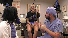 Stefania Mafra in Orgasm Research Inc hospital nurse latex gloves toys vibrator screaming orgasms close-up