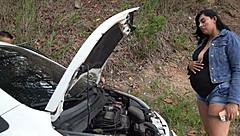 hey tommy miller fixed the sexy milf's car now he's deepthroating her big tits pussy