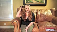 Curvy redhead coed masturbates rims then bends for pov pussy doggystyle cumshot