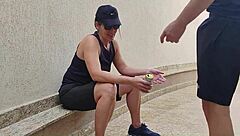 brazilian fatass sub eats cock balls deep then gets rough creampie fucked