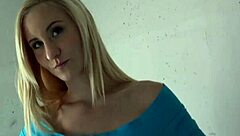 Busty Blonde Teases Tits in Public Stairwell Fuck POV