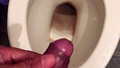 Watch me pee nice with my big cock dripping cum