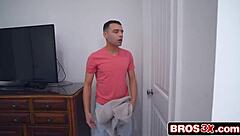 Blonde bombshell roommate deepthroats in tub before doggystyle pounding!