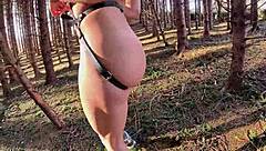i'm walking forest path in sexy harness wet pussy cameltoe hoping u see me...