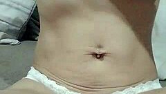 Watch this latin wife undress solo showing natural tits and hard nipples?