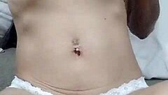 Watch this latin wife undress solo showing natural tits and hard nipples?