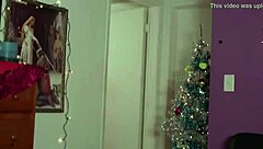 wanna see two sexy brunettes stripping from underwear in shower and bed at christmas?