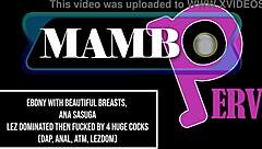 ana sasuga's beautiful tits bounce as she's lezdommed and fucked by four bbc monsters dap anal atm