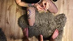 Beautiful classmate smokes while deepthroating to cum in mouth