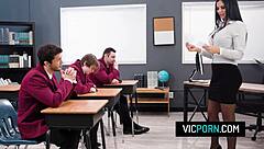 jasmine jae teases: ready for busty teacher gangbang with horny students?