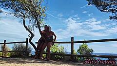 Strangers spot my pussy flash and grope while I squirt hard in park orgasm 😩💦