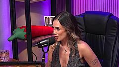 Redhead milf domme in latex corset teases lesbian sluts at bdsm casting party