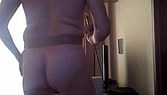 femdom mistress binds slave for deepthroat facefuck cum gulp and spanking torment