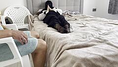 stepmom showers then calls stepson for rough pussy fuck creampie surprise