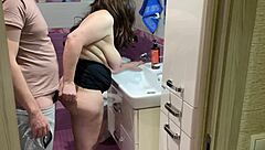 Who Could Resist That Big Ass Milf Begging for Anal in Bathroom?