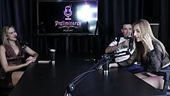 hot blonde yasmin pariz strips sheer red lingerie and sucks cock