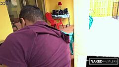 mexican curvy latina with big ass sucks fat black monster cock deepthroat and swallows cum