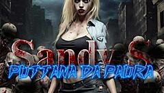 italian milf cosplay horror parody: sandys sings puttana da paura in erotic blowjob scene