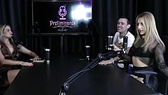 hot blonde yasmin pariz strips sheer red lingerie and sucks cock