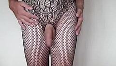 fishnet bodysuit clings tight teasing every sexy curve misr4